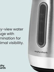 Load image into Gallery viewer, Morphy Richards Equip Jug Kettle, 1.7L, 3Kw Rapid boil, Removeable Limescale Filter, Illuminated Water Gauge, Brushed Stainless Steel Case, 102786