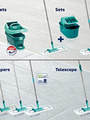 Load image into Gallery viewer, Leifheit Wringer Set Profi Compact, Mop Bucket Set with XL 42cm Flat Mop Head, 3-part Handle and Easy Wringing System Buket, Practical Washing Set