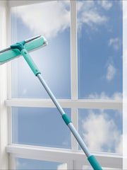 Load image into Gallery viewer, Leifheit Classic Cleaner Washer with Removeable Micro-Fibre Fleece and 33cm Squeegee Telescopic Handle adjusts from 100-150cm Window Cleaning, One Size, Turquoise