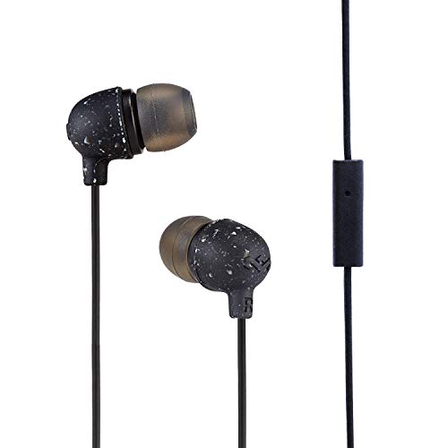 House of Marley Little Bird: Wired Earphones with Microphone, Noise Isolating Design, and Sustainable Materials, Black