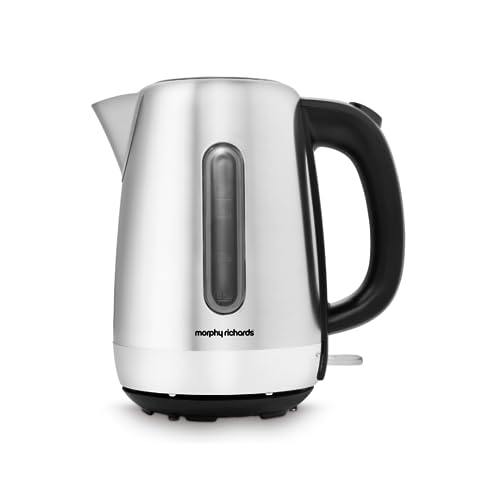 Morphy Richards Equip Jug Kettle, 1.7L, 3Kw Rapid boil, Removeable Limescale Filter, Illuminated Water Gauge, Brushed Stainless Steel Case, 102786