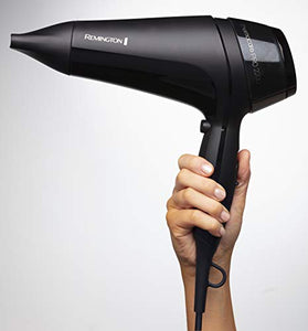 Remington Thermacare Pro Hair Dryer with Concentrator, Three Heat and Two Speeds with Cool Shot, 2.5 Metre Power Cable, 2200 W, Black, D5710