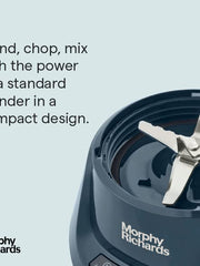 Load image into Gallery viewer, Morphy Richards Compact Blender, included Cups with Lids, Double-action Blades, 3 Pre-settings, Overheat Protection, Dishwasher Safe, 1000w, Midnight Blue, 403060