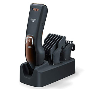 Beurer HR5000 Barbers Corner Hair Clippers | High-Quality Stainless Steel Blade | 2 Comb attachments | 11 Cutting Lengths | Thinning Function | Quick-Charge Function | Mains and Battery-Powered, 58004