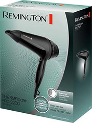 Load image into Gallery viewer, Remington Thermacare Pro Hair Dryer with Concentrator, Three Heat and Two Speeds with Cool Shot, 2.5 Metre Power Cable, 2200 W, Black, D5710
