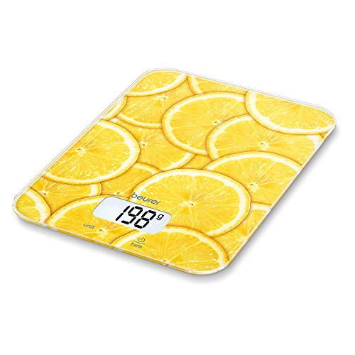 Beurer KS19 Kitchen Scale, Lemon, 20 x 14.5 x 1.7 cm