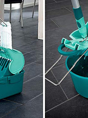 Load image into Gallery viewer, Leifheit Wringer Set Profi Compact, Mop Bucket Set with XL 42cm Flat Mop Head, 3-part Handle and Easy Wringing System Buket, Practical Washing Set