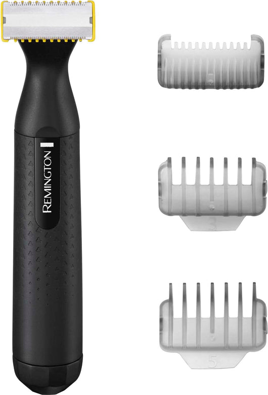 Remington Omniblade Hybrid Stubble Trimmer and Shaver - Battery Operated Cordless Shaver with 3 Stubble Combs; 1mm; 3mm and 5mm HG1000, Black