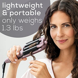 Beurer HT65 4-in-1 Wave Styler, 3 Barrel Curling Iron and Crimper, Adjustable Deep Hair Waver Wand for Beach, Mermaid, Natural, and Water Waves, Curls, Crimps, Hot Styling Tools