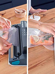 Load image into Gallery viewer, Leifheit Vacu Power 100 Vacuum Sealer for Preservation, Food Stays Fresh 8x Longer Ideal for Sous Vide Cooking, Foil Sealing Machine with 10 Vacuum Bags 20 x 30 cm