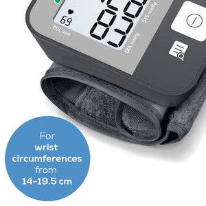 Beurer BC27 Wrist Blood Pressure Monitor, Blood Pressure Machine with Arrhythmia Detection & Colour-Coded Risk Indicator, Fully Automatic Blood Pressure for Wrist Circumferences from 14 - 19.5 cm