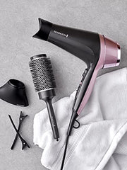 Load image into Gallery viewer, Remington Curl &amp; Straight Confidence Hairdryer - Create Curls, Waves &amp; Straight styles, Ionic conditioning, incs Diffuser, Curling Nozzle, Smoothing Nozzle &amp; 45mm Barrel Brush, 2200W, D5706