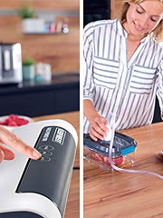Load image into Gallery viewer, Leifheit Vacu Power 100 Vacuum Sealer for Preservation, Food Stays Fresh 8x Longer Ideal for Sous Vide Cooking, Foil Sealing Machine with 10 Vacuum Bags 20 x 30 cm