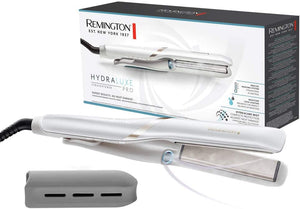 Remington Hydraluxe Pro Hair Straightener - Hydracare Cool Moisture Mist Technology  S9001, White
