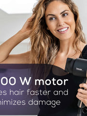 Load image into Gallery viewer, Beurer HC35 Compact Hair Dryer 1500-Watt Blow Dryer Ionic Technology Reduces Frizz Lightweight and Portable Travel Hair Dryer with 4 Temperature and 3-Speed Settings &amp; Cold Air Function (Black)