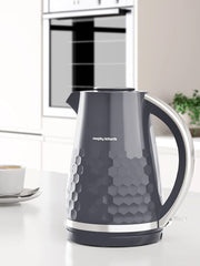 Load image into Gallery viewer, Morphy Richards Hive Kettle, 1.5L, Easy Fill System, Enhanced Waterspout, 3KW Rapid Boil, 360 Degree Base, Limescale Filter, Water Viewing Window, Grey, 108273