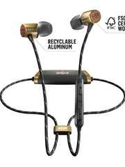 Load image into Gallery viewer, House of Marley Uplift 2 Wireless: Wireless Earphones with Microphone, Bluetooth Connectivity, 10 Hours of Playtime, and Sustainable Materials (Brass)