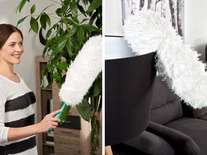 Leifheit Extra Hand Held, XL Microfibre, Large Surface Ceiling, Radiator and Cobweb Duster, 38 cm, 38cm, Turquoise